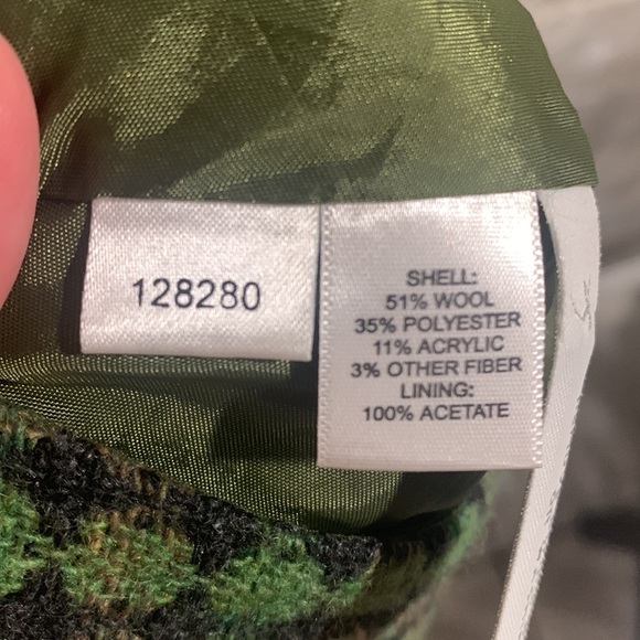 LOFT by Ann Taylor vintage wool blend green lined skirt 12P - Picture 6 of 8